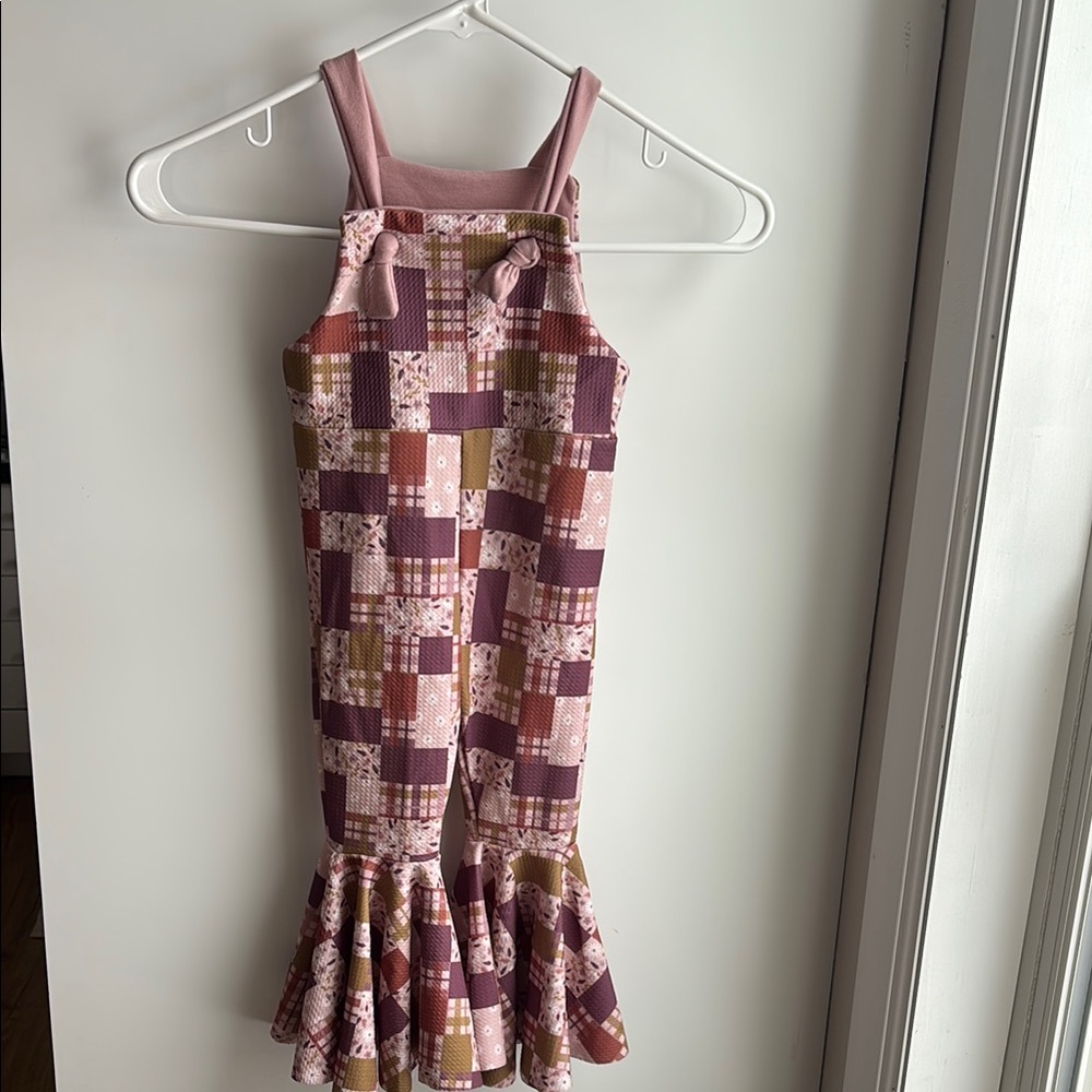 Homemade Patchwork Patterned Girls Jumpsuit